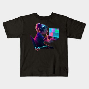 Anime Girl - Lofi Music Kids T-Shirt